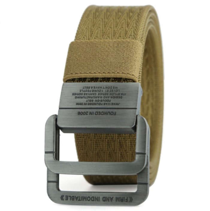 Military Tactical Double Ring Buckle Thicken Canvas Belt for Men