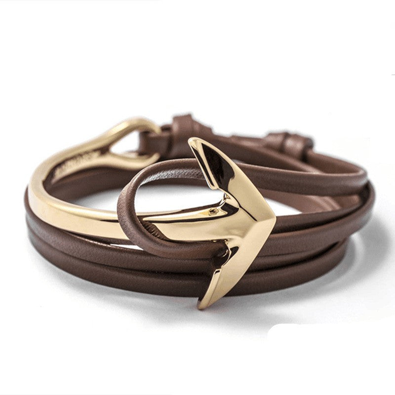 Hot Sale Leather Anchor Bracelets mj-