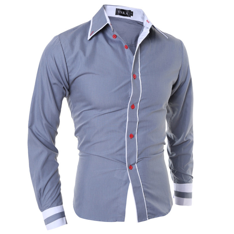 Cuff Striped Masculina Casual Shirt for Men