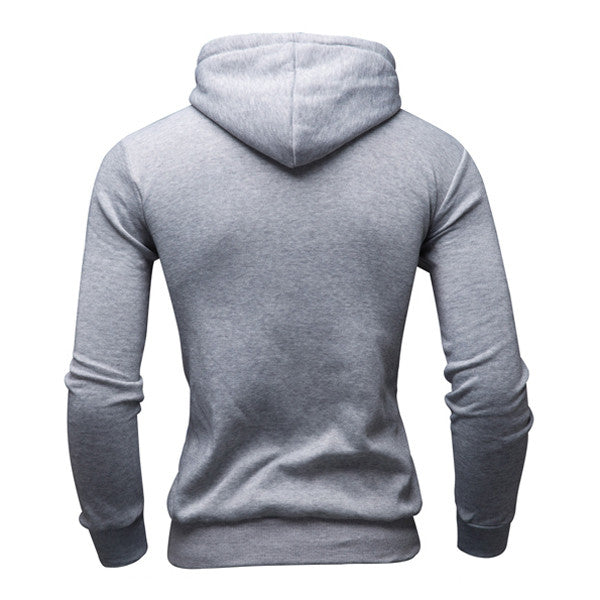 Light Gray Flag Printed Men's Sweatshirts Fleece Hoody Outwear