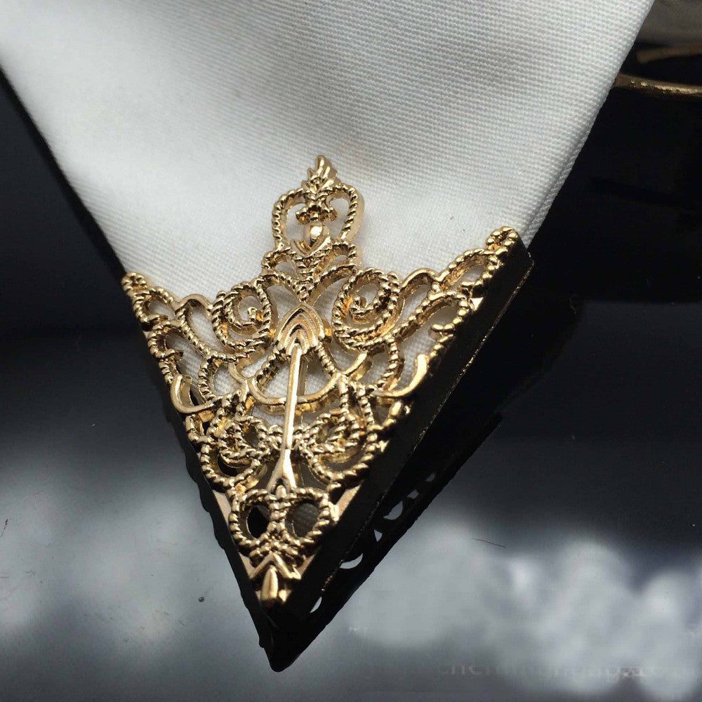 Gold Plated Collar Angle Triangle Shirts Brooch Pin mj-