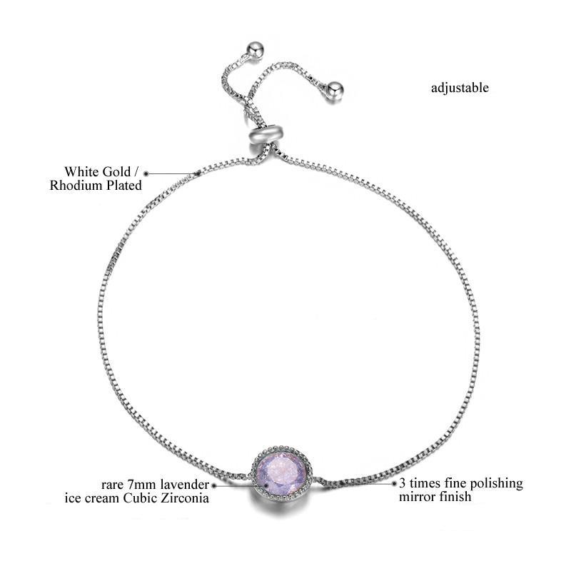 Lavender Diamond Rhodium Plated Bracelets
