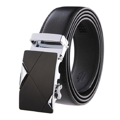 Leather Strap Automatic Buckle Belt For Men Authentic Girdle Trend