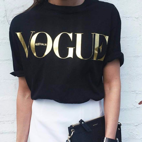 VOGUE Printed Color Fashion Women Tops