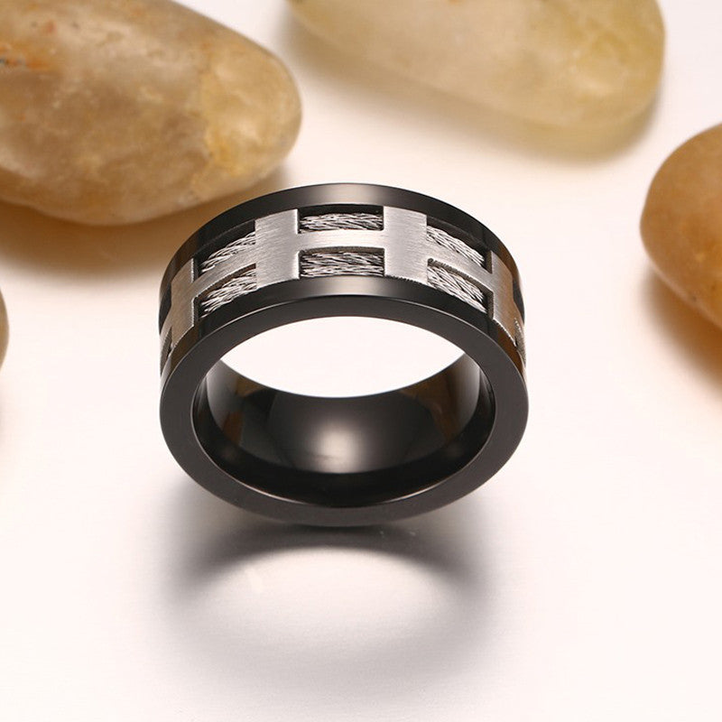Men's Ring Rock Ring Wire Cubic Zirconia mj-
