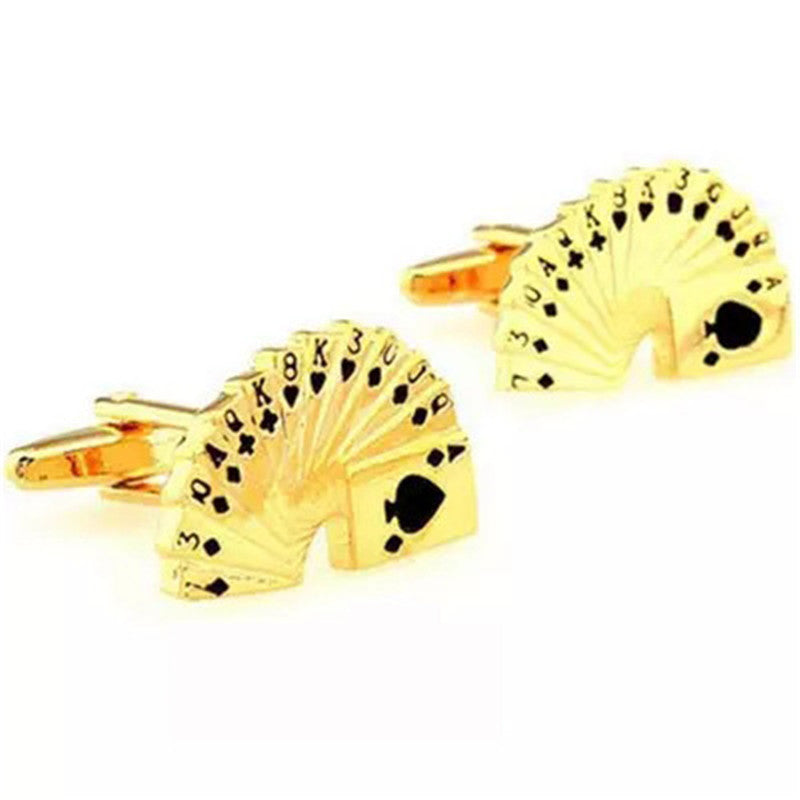 High Quality Golden Poker Cufflinks