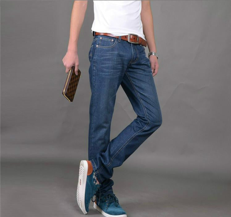 Classic Blue Colour Straigh Regular Fit Denim Jeans For Men