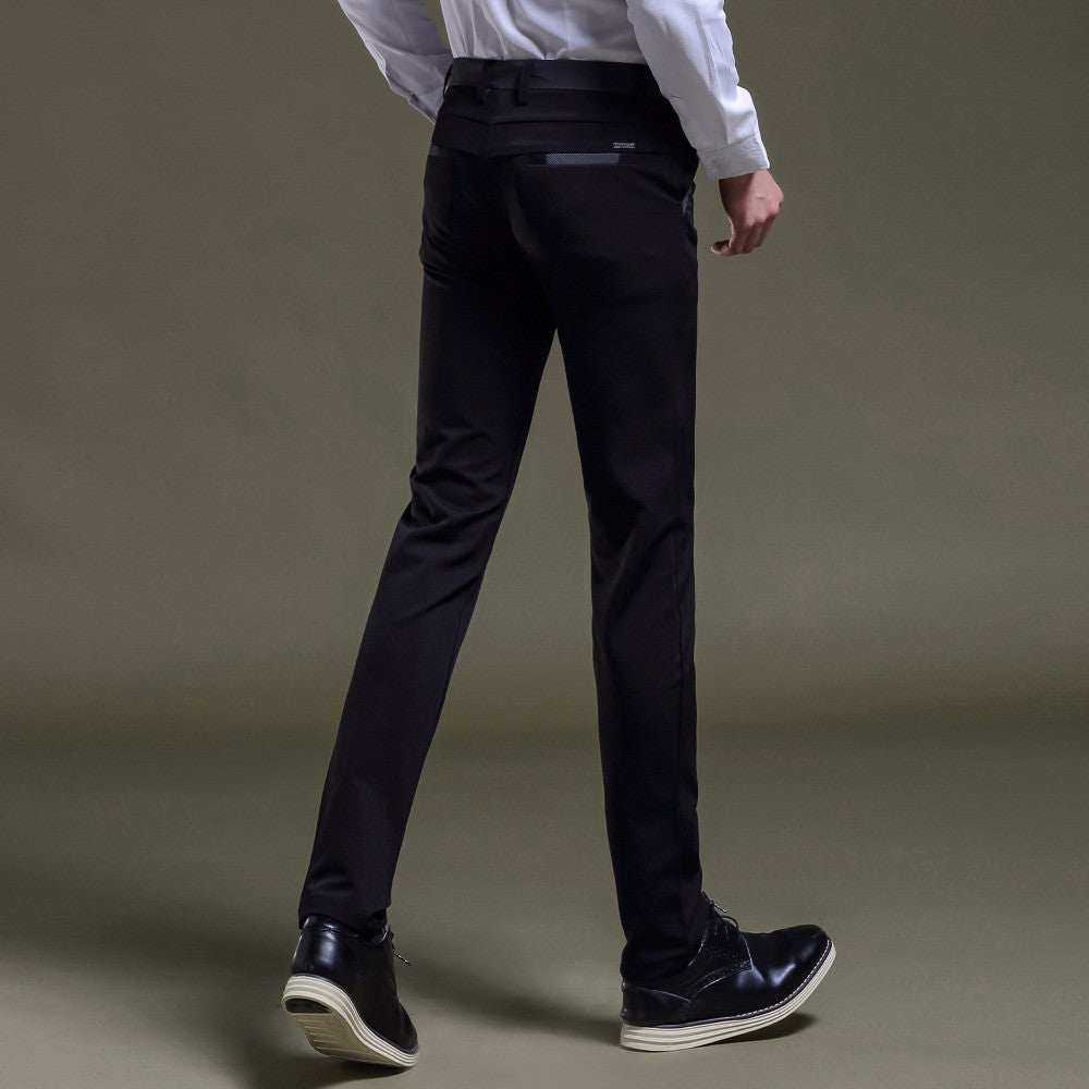 Formal Design Comfortable Elastic Slim Straight Dress Pants for Men