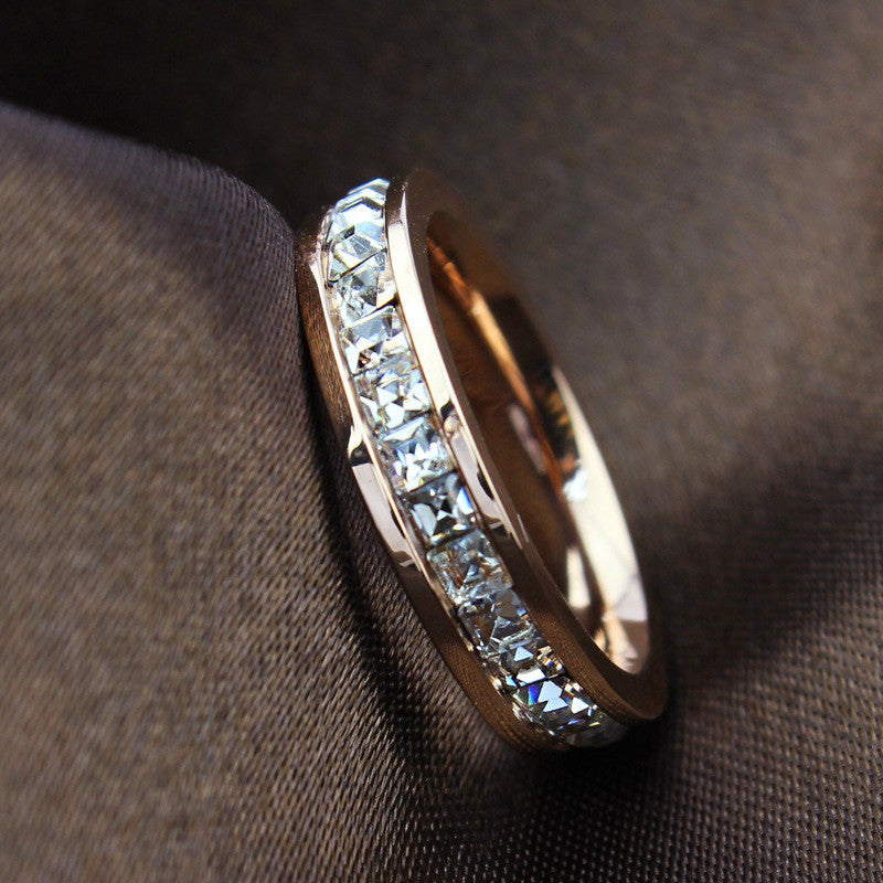 Geometric Design Rose Gold Engagement Wedding Ring Jewelry wr-