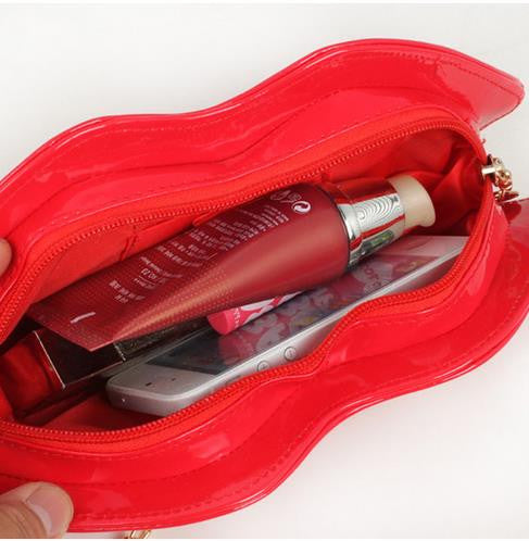 Red Lips Design Red Jelly Gloss Clutch