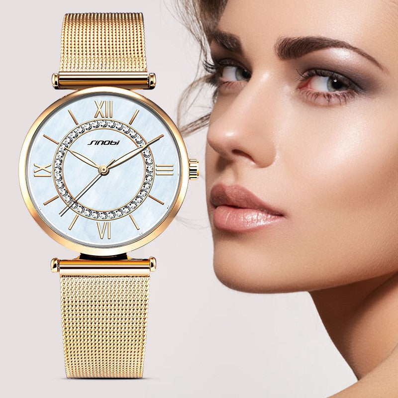 Luxury Brand Golden Diamonds Wrist Watches Ladies Wristwatch ww-d