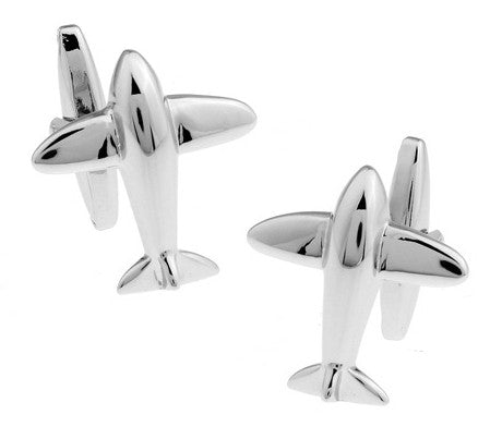 AirPlane Design Silver Fashion Cufflinks