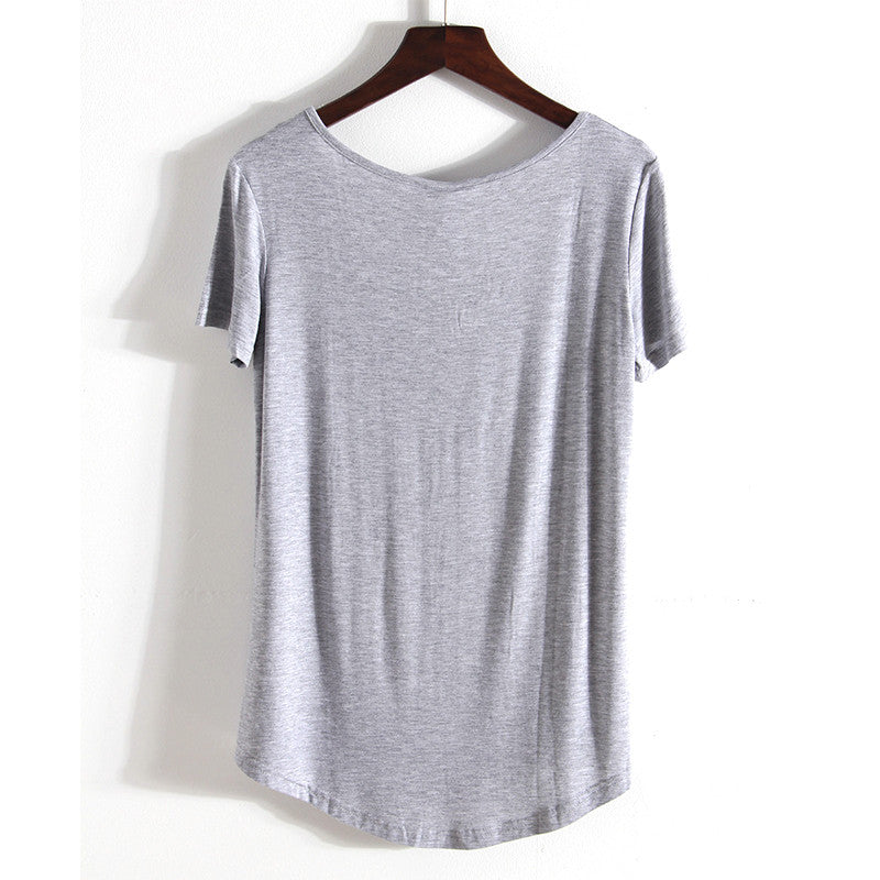 4 Colors Fashion All Match V-Neck Short Sleeve Tee Tops
