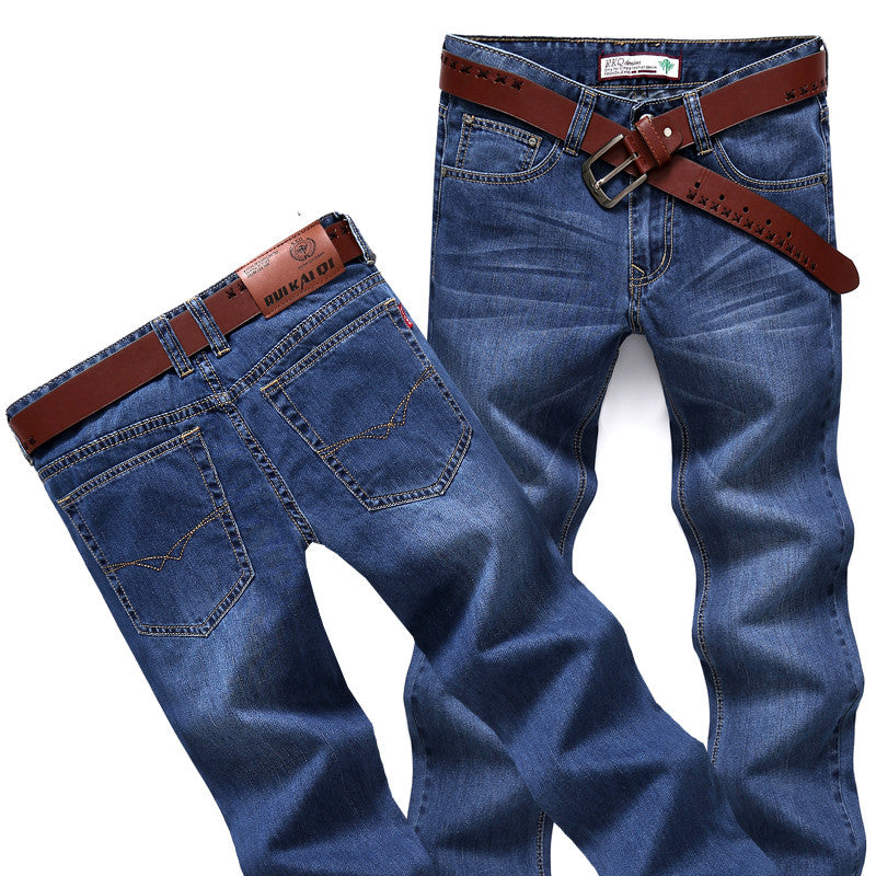 Classic Leisure Solid High Quality Business Jeans for Men