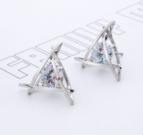 Triangle Crystal Earrings