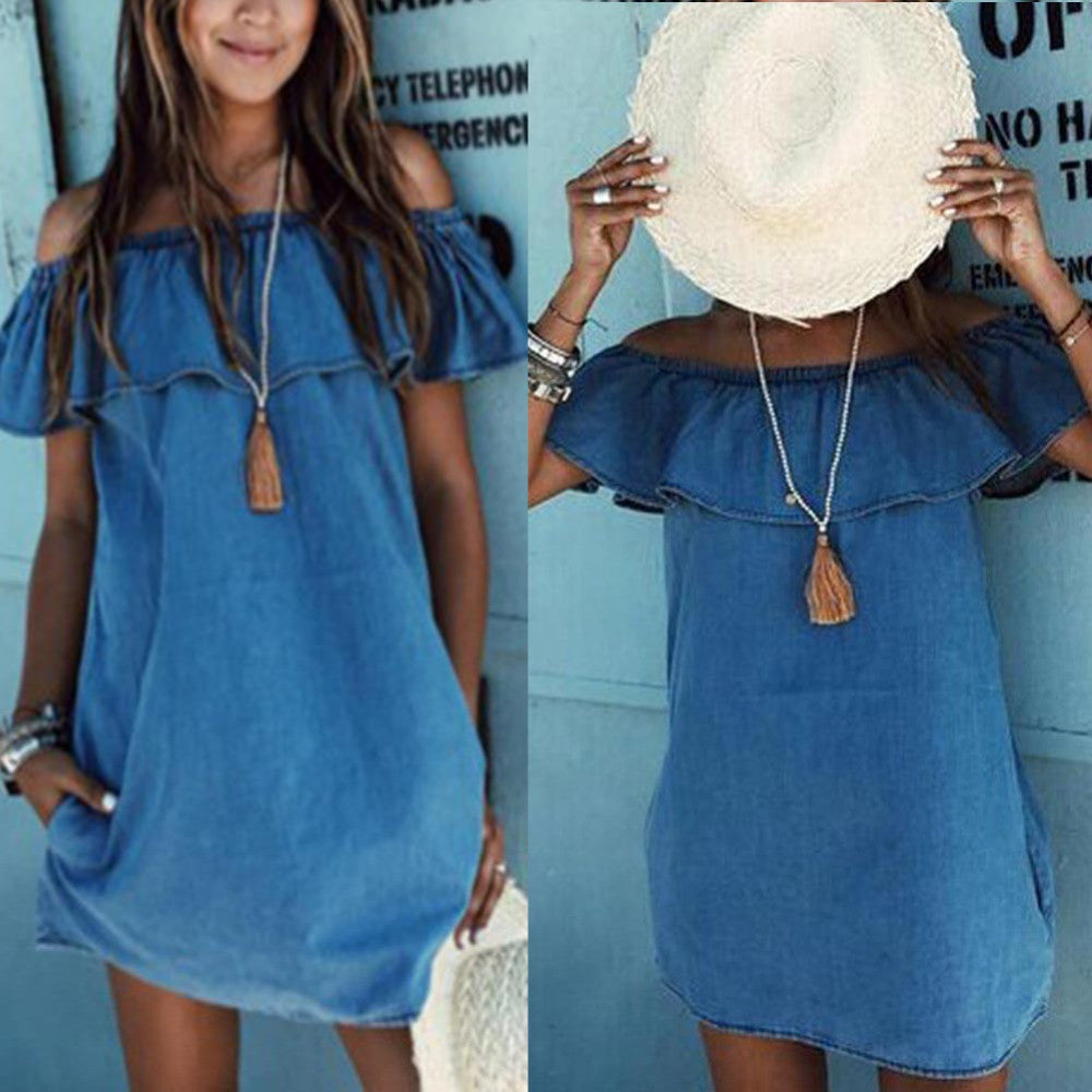 Loose Off The Shoulder Beach Dresses Sleeveless Tops
