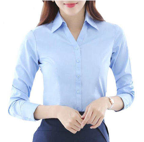 Stand Collar Elegant Ladies Shirt Tops Office Wear