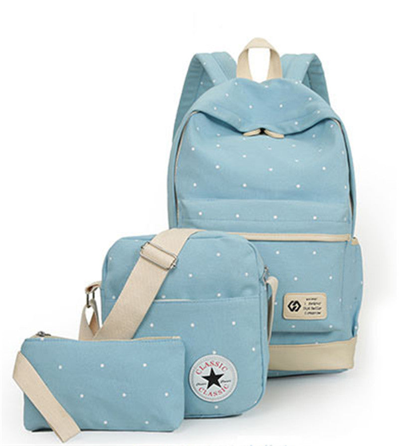 Canvas Women Backpack 3Pcs Set High Quality Bag bwb
