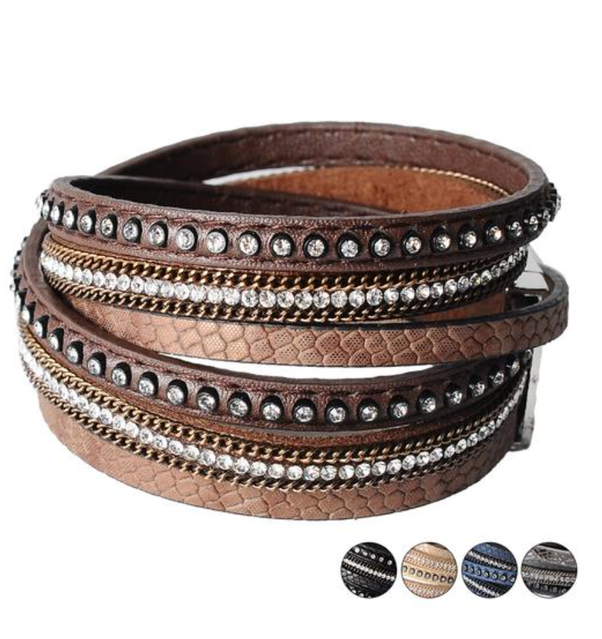 Artilady Wrap Bangle Charm Leather Bracelets