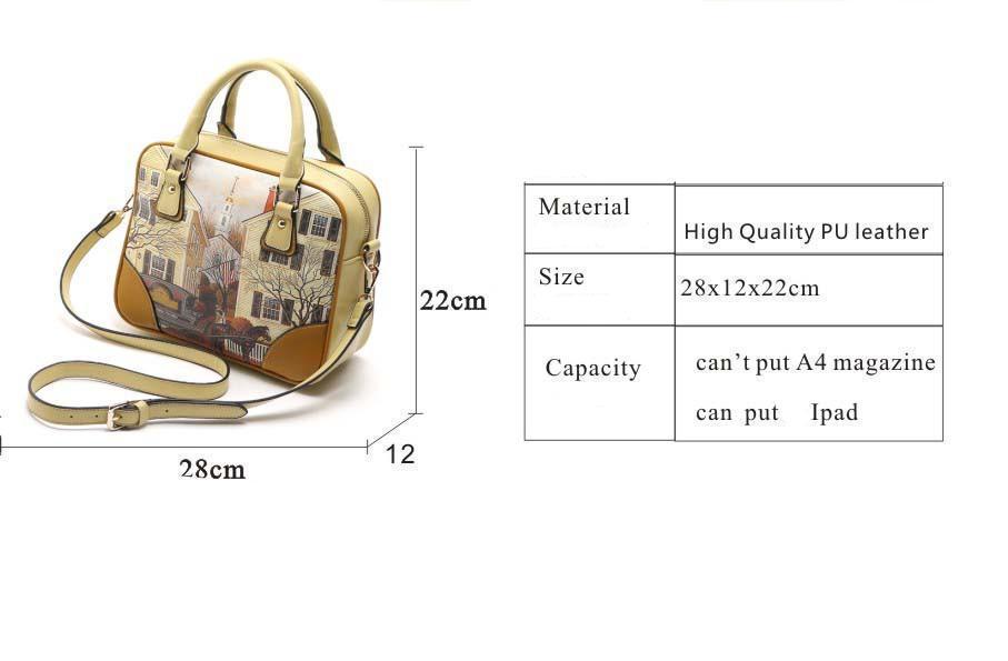 Oil Picture Pattern Printed Handbag bws