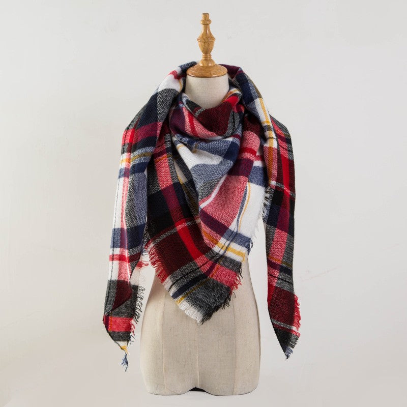 Plaid Blanket Design Cashmere Scarves