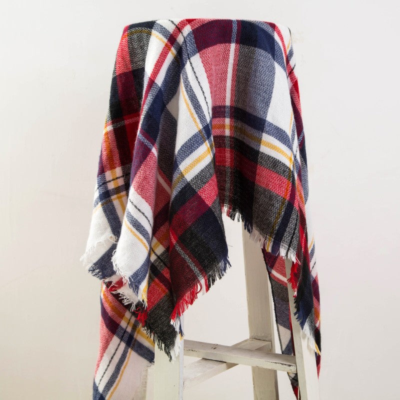 Plaid Blanket Design Cashmere Scarves