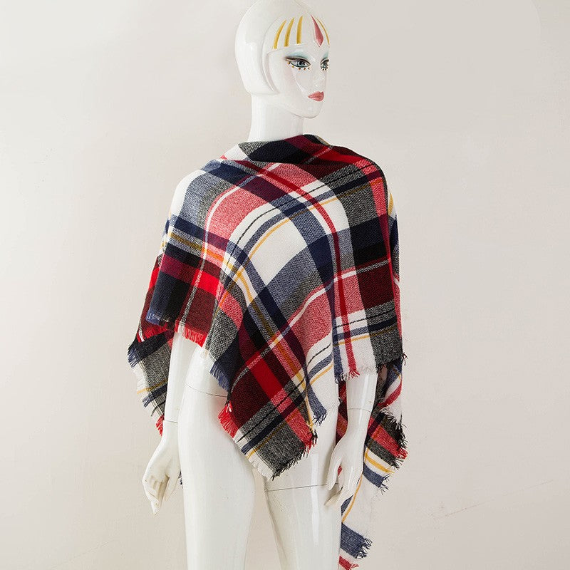 Plaid Blanket Design Cashmere Scarves