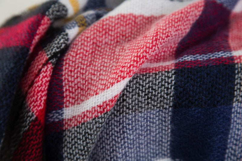 Plaid Blanket Design Cashmere Scarves