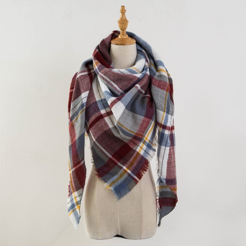 Plaid Blanket Design Cashmere Scarves