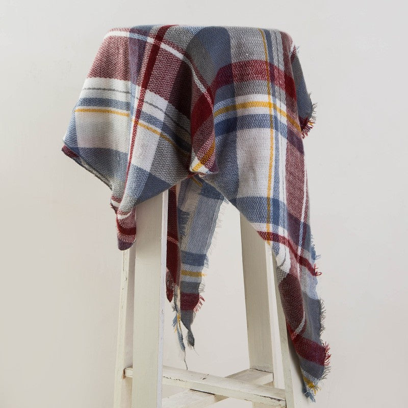 Plaid Blanket Design Cashmere Scarves