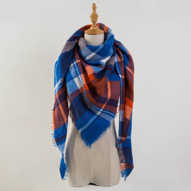 Plaid Blanket Design Cashmere Scarves