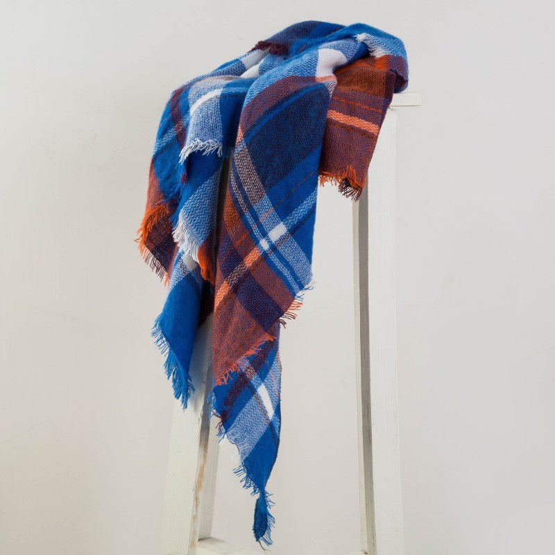 Plaid Blanket Design Cashmere Scarves