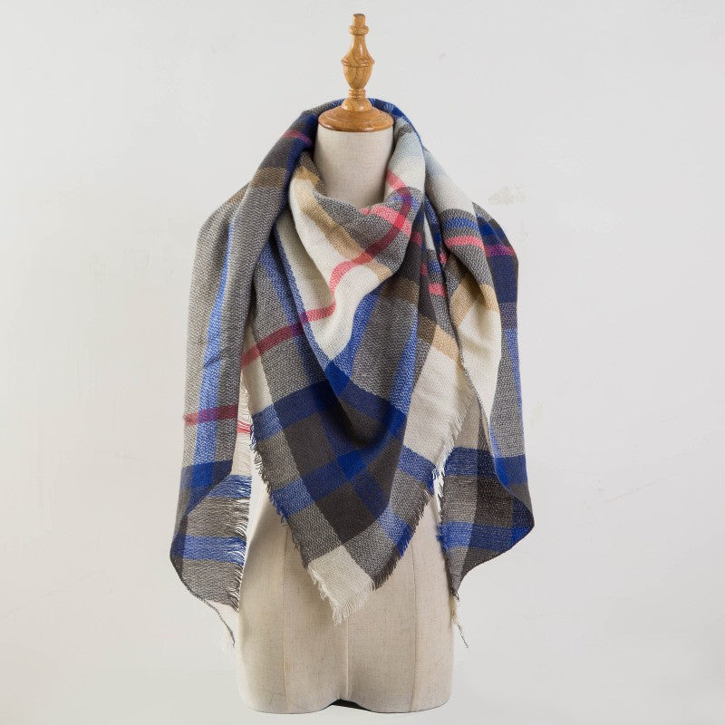 Plaid Blanket Design Cashmere Scarves