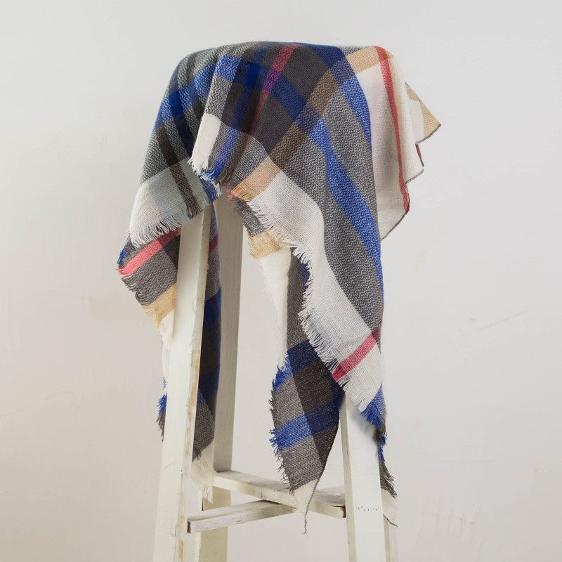 Plaid Blanket Design Cashmere Scarves