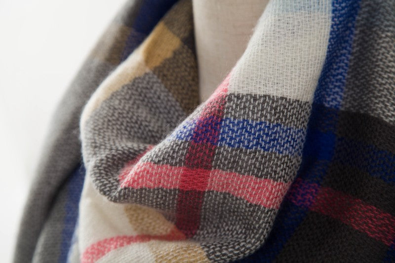 Plaid Blanket Design Cashmere Scarves