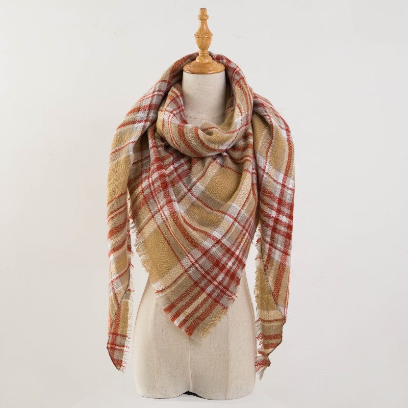 Plaid Blanket Design Cashmere Scarves