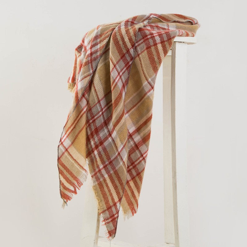 Plaid Blanket Design Cashmere Scarves