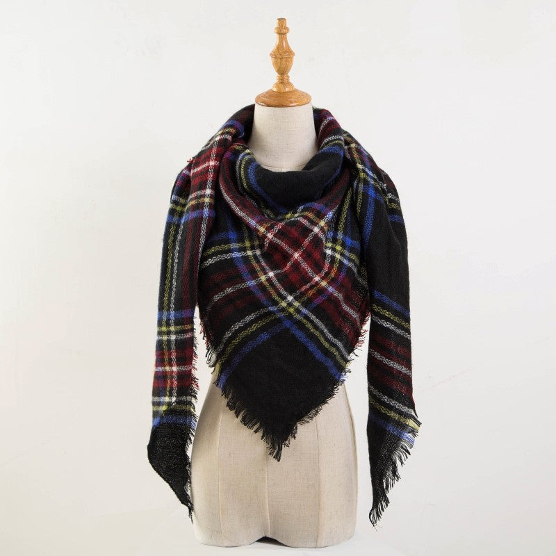 Plaid Blanket Design Cashmere Scarves