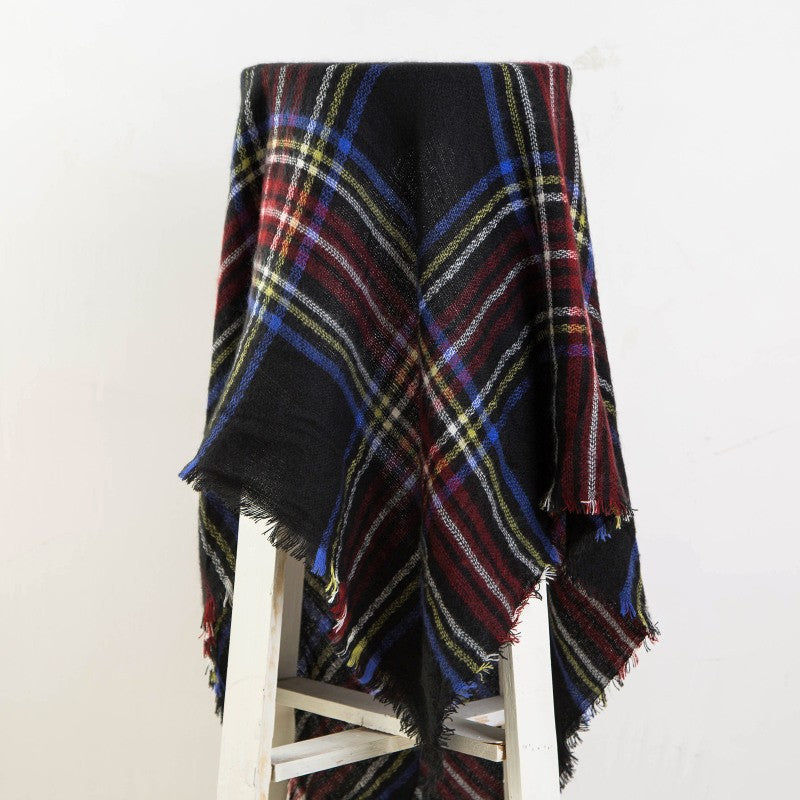 Plaid Blanket Design Cashmere Scarves