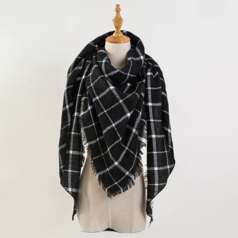 Plaid Blanket Design Cashmere Scarves