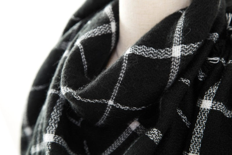 Plaid Blanket Design Cashmere Scarves