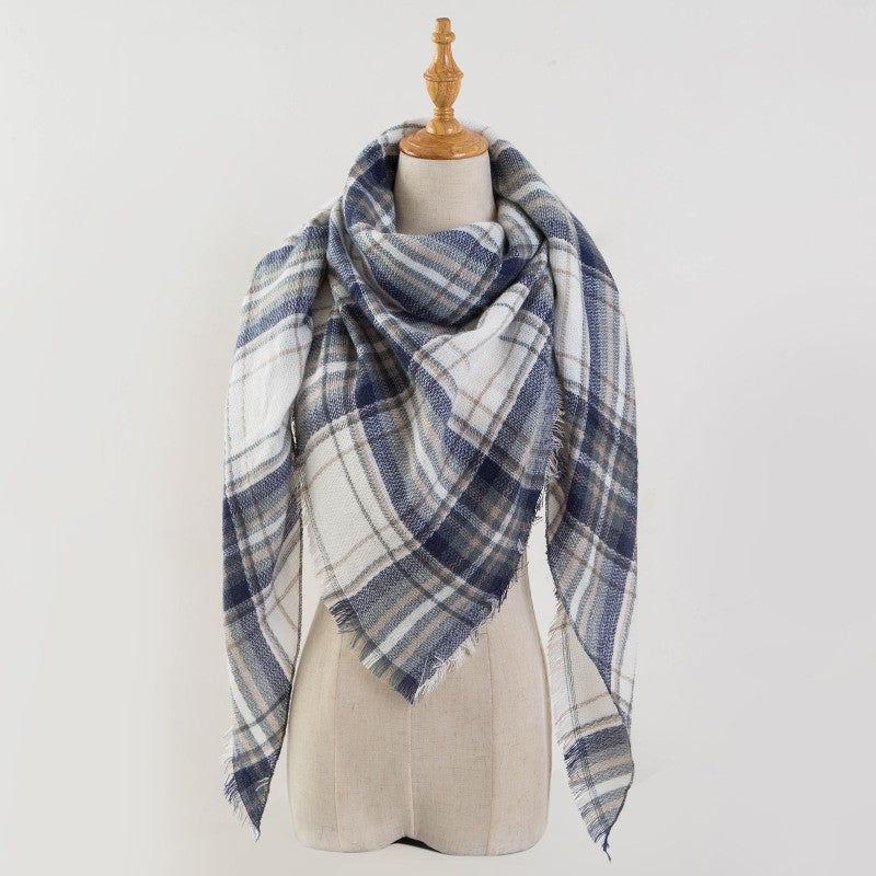 Plaid Blanket Design Cashmere Scarves