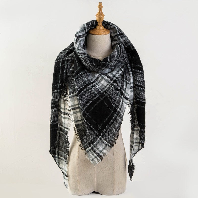 Plaid Blanket Design Cashmere Scarves