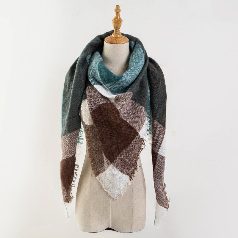 Plaid Blanket Design Cashmere Scarves