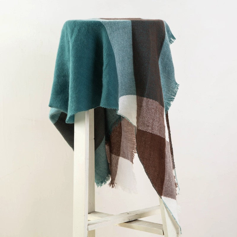 Plaid Blanket Design Cashmere Scarves