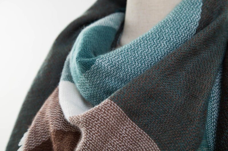 Plaid Blanket Design Cashmere Scarves