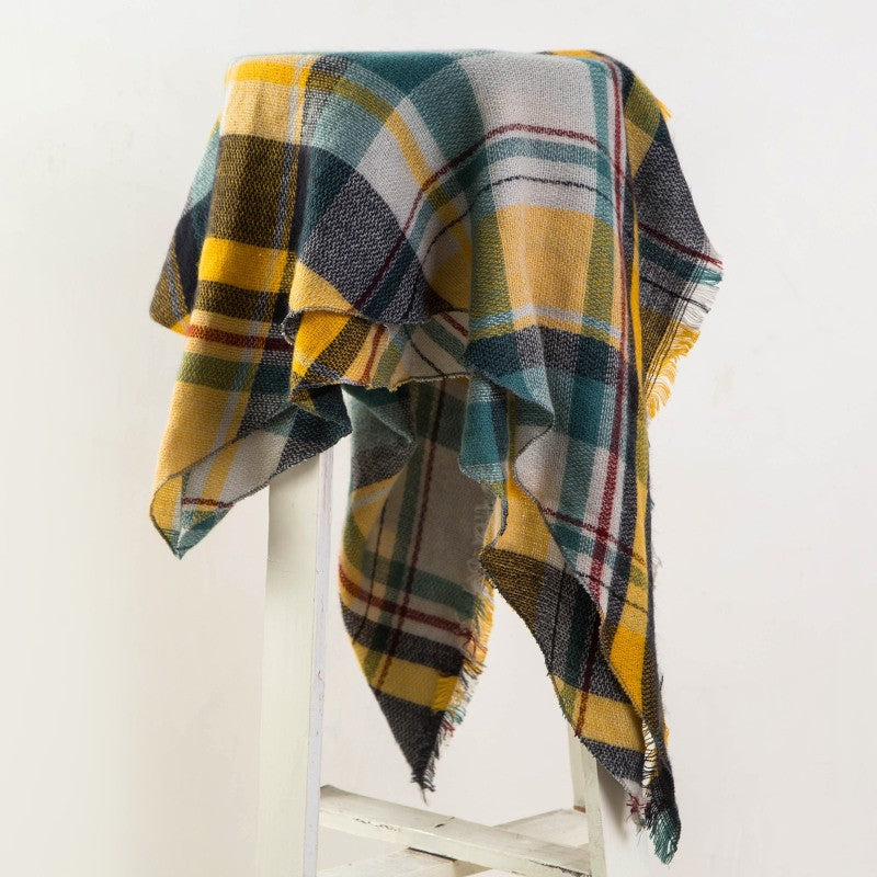 Plaid Blanket Design Cashmere Scarves