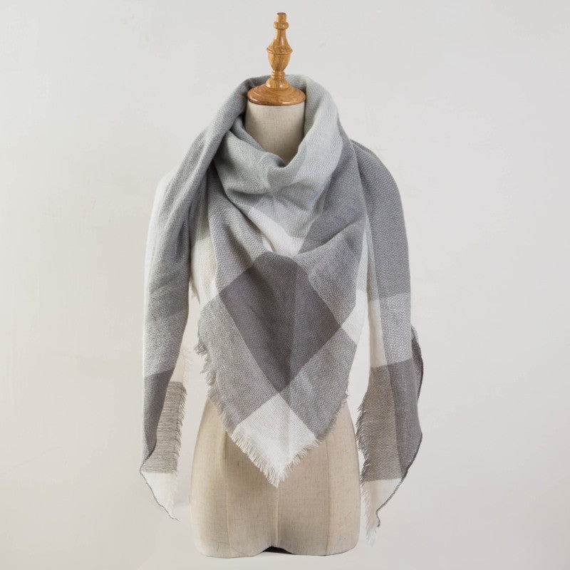 Plaid Blanket Design Cashmere Scarves