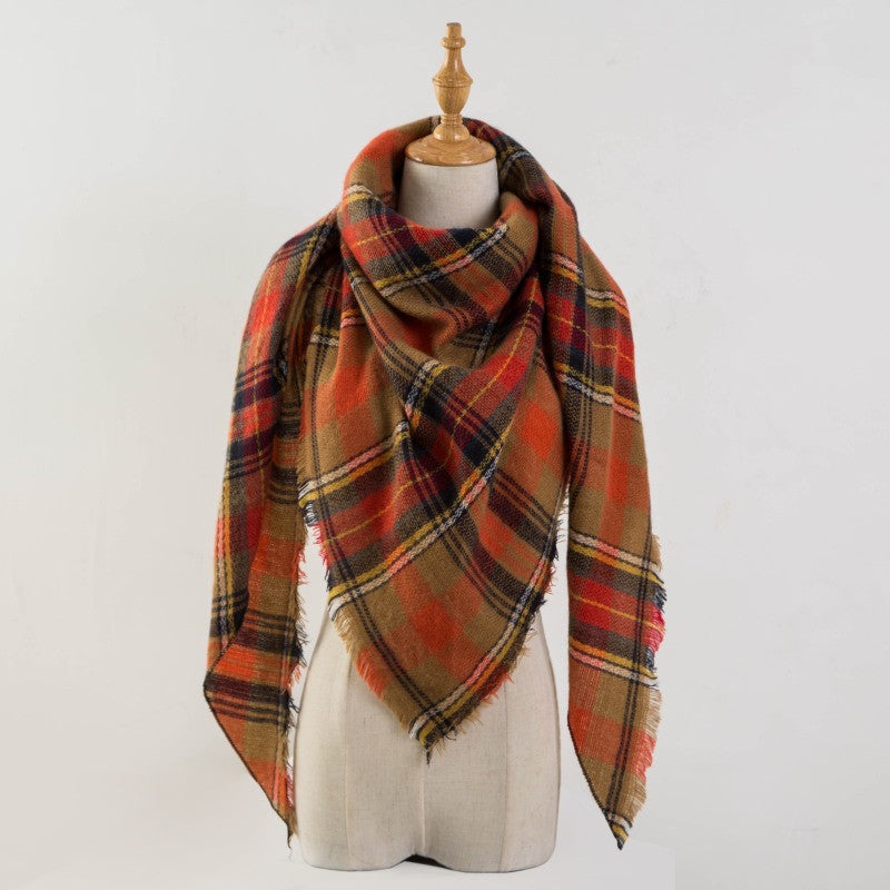 Plaid Blanket Design Cashmere Scarves