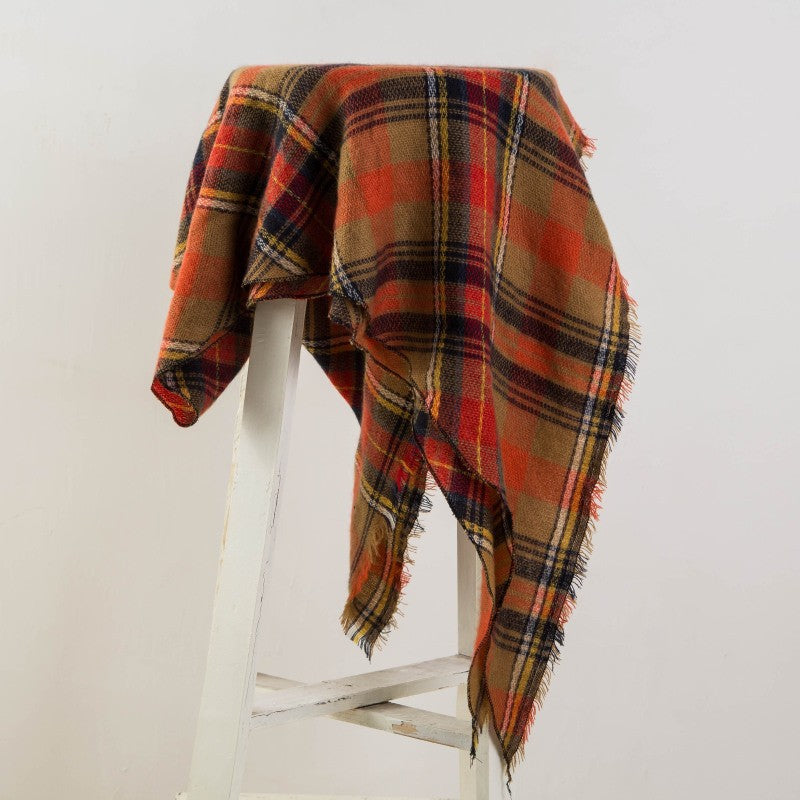 Plaid Blanket Design Cashmere Scarves